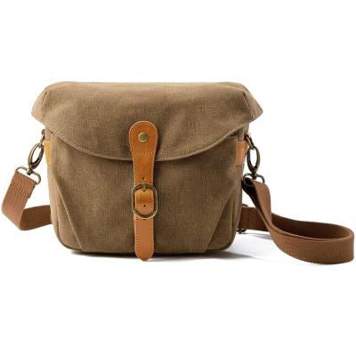 China Waterproof Waterproof Perfect Waist Camera Bag With Buckle Canvas Camera Case Durable Vintage Padded Camera Shoulder Bag for sale