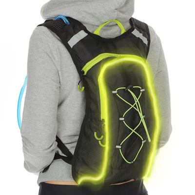 China Custom Design Flashing Waterproof Backpack Hydration Pack With 2L Bladder Bag for sale