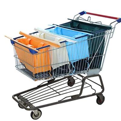 China Fashion Reusable Shopping Cart Bags and Grocery Organizer Foldable Reusable Grocery Shopping Bag Supermarket Shopping Cart Trolley Bags for sale