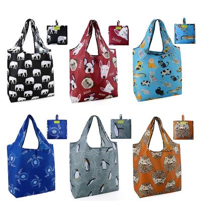 China Large Fashion Cute 50LBS Grocery Bags With Washable Grocery Bag Eco-friendly Reusable Pocket Shopping Cart Foldable Shopping Bags for sale