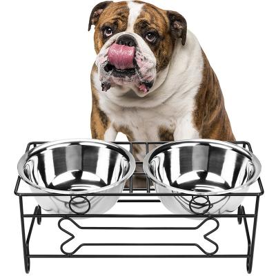 China Modern Black High Dog Feeder For Pet Bowl Holder For Dogs for sale