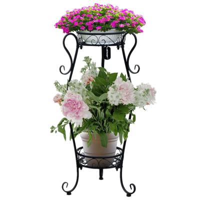 China China factory direct sales idyllic flower stand wrought iron flower pot rack balcony living room wholesale flower stand for sale