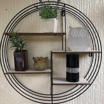 China Modern Modern Decorative Wall Shelf Living Room Wall Hanging Bedroom Solid Wood Multilayer Shelf for sale