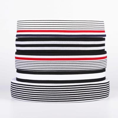 China Factory elastic on line wholesale available multi color stripe design jacquard elastic band for underwear and clothing for sale