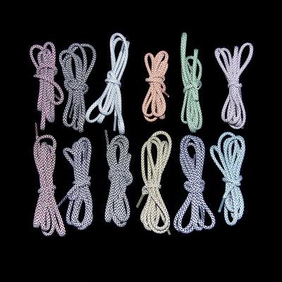 China High Quality Custom Flat Round Polyester Reflective Laces Shoe Laces Reflective Laces for sale