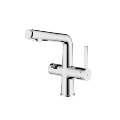 China YEEHO Faucets Metered Digital Display Pull Out Hot Basin Mixer Cold Water Free Lifting Bathroom Faucet for sale