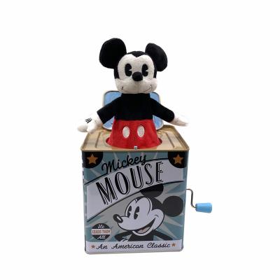 China Cute New Design Best Quality Plush Toy Hand Crank Music Box Hot Selling Music Tin Box for sale