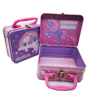 China Hot Sale Recyclable Tin Box With Handle Manufacturer Wholesale Tin Lunch Box for sale