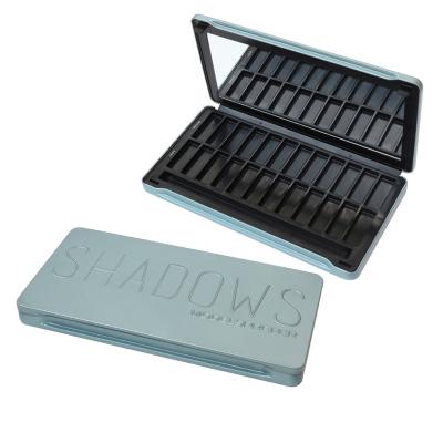 China Factory Wholesale Manufacturer Recyclable Portable Blue Rectangular Eyeshadow Laser Printed Palette for sale