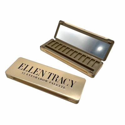 China Wholesale Custom Recyclable Empty Cosmetics Packaging Tin Box Eyeshadow Palette Metal Box Hinge Eyeshadow Box With Mirror for sale