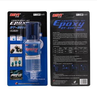 China Fast Curing Syringe Clear Resin Epoxy AB Glue For Ceramic And Wood Toy for sale