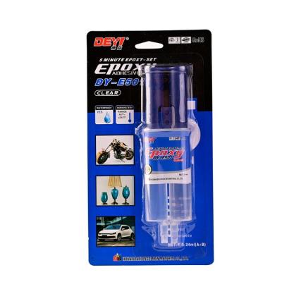 China 24ml Clear Syringe Epoxy Adhesive DDEYI 5-Minute Curing Liquid Glue with SGS Approval for sale