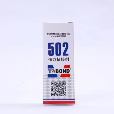 China Instant Adhesion Solutions Clear 502 Super Glue ISO SGS ROHS MSDS gecertificeerde lijm Te koop