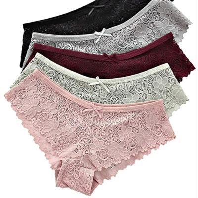 China Antibacterial Women Floral Lace Hippie Briefs Bikinis Mujer Ropa Mujer Inside Panties for sale