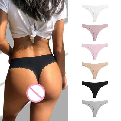 China Corte Antibacterial Laser Calcinha Feminina Low Waist Seamless Women Panties Thong Thong Panties for sale