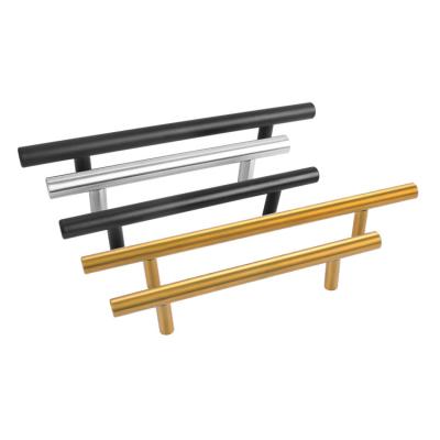 China Contemporary Aluminum Gold Chrome Color Cabinet Handle Drawer Gold Kitchen Cupboard Furniture Black T-Bar Pull Handles and Knobs for sale