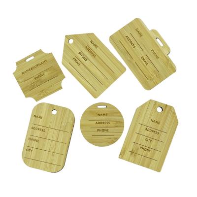 China Eco-friendly Cute Gift Customization Bamboo Travel Bamboo Tags Wholesale Wooden Travel Tags For Birthday Gifts Bamboo Luggage Tags for sale