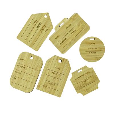 China New Arrival Clear Natural Bamboo Wood Wooden Suitcase Luggage Tag Custom Logo Travel Sky Souvenir Baggage Tag for sale