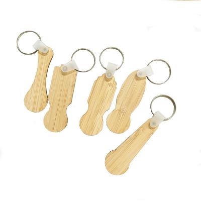 China China Wholesale Laser Engraving Logo Shopping Cart Brand Custom Design Bamboo Supermarket Shopping Trolley Token Coin Key Chain for sale