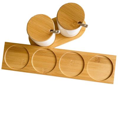 China Sustainable Salt and Pepper Grinder Fits Many Bamboo Seasoning Jars Acacia Grinders and Tray for sale