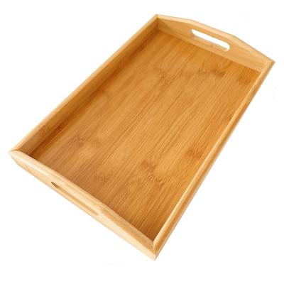 China Bamboo Bundle Bamboo Serving Tray Kitchen Food Tray With Handles Trays Large Bamboo Serving Tray for sale