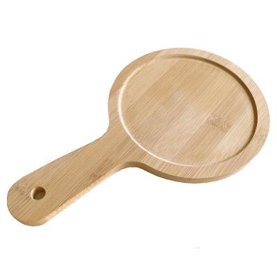 China Wholesale Viable Bamboo Cutting Board Pizza Peel Pizza Breadfruit Vegetable Cheese Serving Baking Tray With Handle for sale