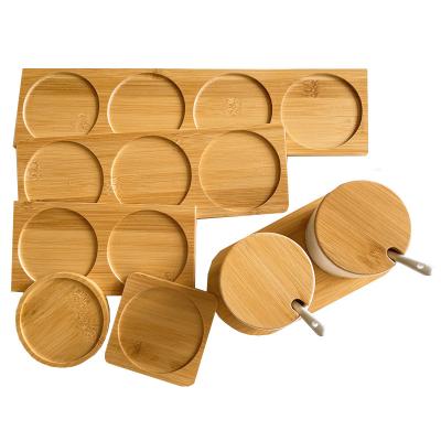 China Bamboo Tray High Quality Seasoning jewelry pllate Tray Medicine storage viable home custom bathroom bamboo jar tray for sale