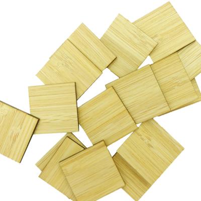 China China Customized Various Size Unfinished Bamboo Wood Square Laser Cut DIY Painting Empty Square Bamboo Pieces for sale