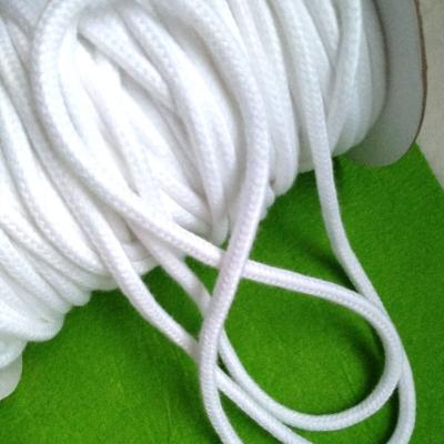 China YQ-RY41 Sustainable Fancy White Round 5mm Polyester Bag Rope / Cotton Cord for sale