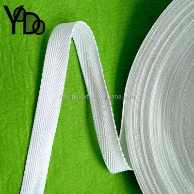 China YQ-WA65B Viable Bleach 1.5cm Thick White Polyester Herringbone Tape For Endcaps Filter for sale