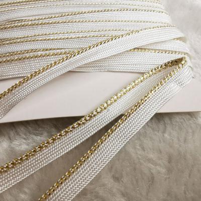 China YWP10 Rayon Gold Thread 10mm Sustainable High Quality Tubing Tape for sale