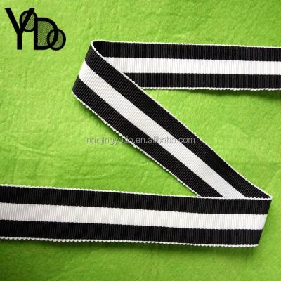 China Eco-friendly YQ-WG15 two color double faced hat ribbon black white hat band decorative ribbon for sale