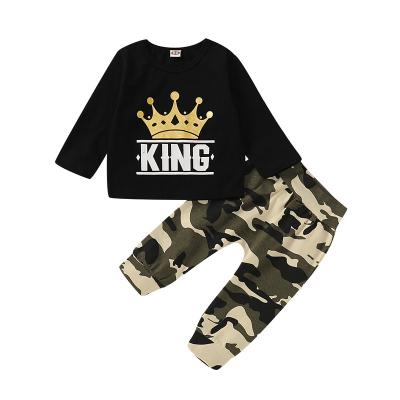 China Autumn Baby Boys Long Sleeve Breathable Clothing Kids Camouflage Costume Cotton Clothes Set for sale