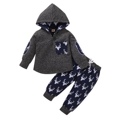 China Chinese Style Newborn Baby Long Sleeve Sheep Printing Cotton Hoodies Infant Boys Clothing Sets for sale