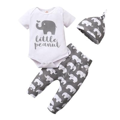 China Casual Newborn Long Sleeve Three-Pieces Infant Baby Romper Clothing Unisex Clothes Set for sale