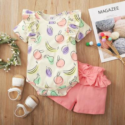 China Breathable Wholesale Price Kids Summer Clothes Outfit Babies Clothes Romper Clothing Sets for sale