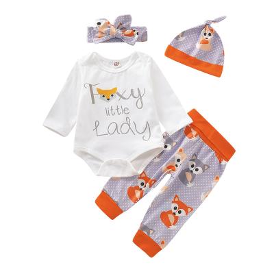 China Girls Casual Clothing Toddler Boy Baby Animal Printing Clothes Set for sale