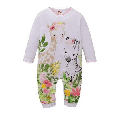 China Cute Newborn Baby Long Sleeve Cartoon Baby Romper Clothes for sale