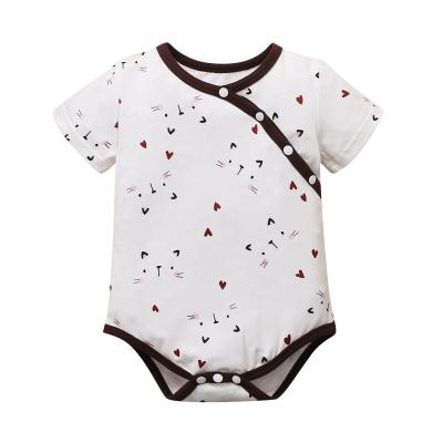 China Spandex/Cotton Newborn Baby Short Sleeve Printing Infant Cotton Babies Boy Romper for sale