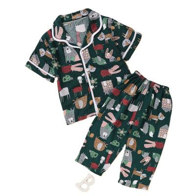 China Lovely Casual Fashion Suit Baby Special Animal Printing Two Piece Pajamas for sale