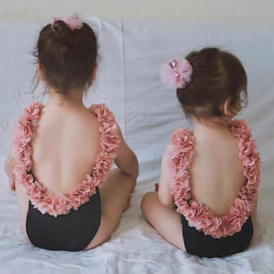 China Kids Breathable Backless Petals Parent-child One-piece Swimsuit for sale