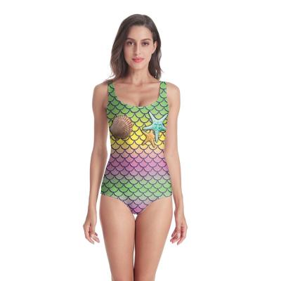 China New Breathable Hot Fish Scale Mermaid One Piece Swimsuit Girls Swimwear for sale