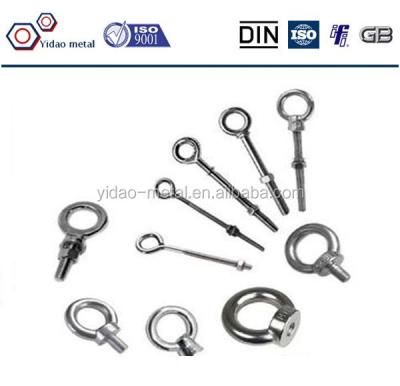 China Wholesale stainless steel eye bolts, screw eyes, thread shank eye with screw M6-M64 for sale