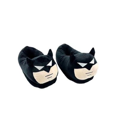 China Fashion black wadding shoes design animation warm indoor winter slippers bats wholesale fluffy slippers for sale