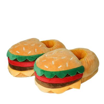 China Hot Sale Hamburger Chips Plush Slippers Soft Women Indoor Slippers Hot Shoes for sale