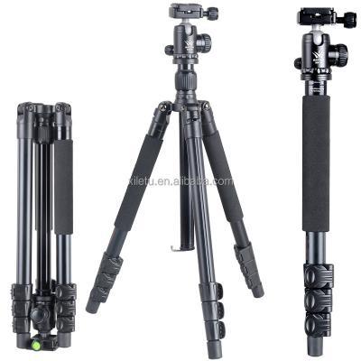 China XILETU T-254+BM-10 PORTABLE Professional Photographic Travel Compact Aluminum Tripod for Digital/Video Camera/Mirrorless DSLR for sale