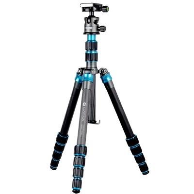 China XILETU GD-22C5 PORTABLE professional high quality carbon fiber semi-automatic tripod camera tripod for sale