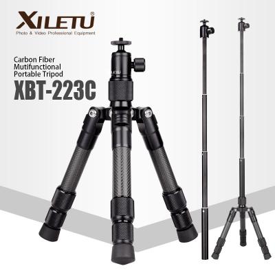 China XILETU XBT-223C PORTABLE Stable Carbon Fiber Mini Tabletop Desktop Tripod with Ball Head for Digital Camera Smart Phone for sale