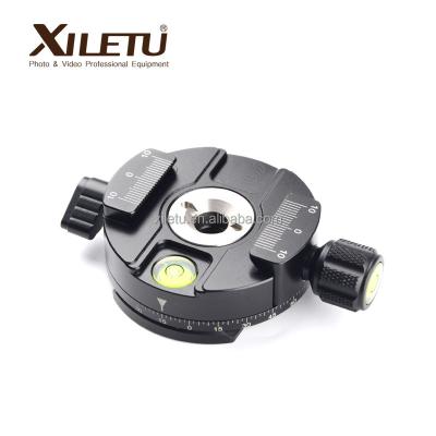 China Aluminum Alloy XILETU XPC-60 360 Degree Panoramic Adapter Flange Photo Stitching Head Interface 1/4' - 3/8 Universal Screw Quick Mount Flat for sale