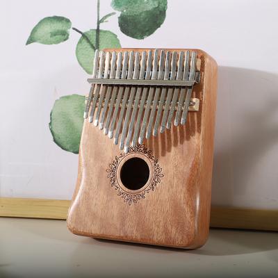 China Piano mahogany musical instrument kalimba 17 inch mahogany wood key with accessories cheap price custom calimba for sale